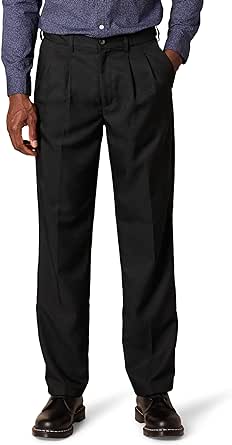 Amazon Essentials Men's Classic-Fit Expandable-Waist Pleated Dress Pant