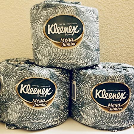 6 Kleenex Mega Jumbo Toilet Paper Single Rolls, 2 Ply White Toilet Tissue, 400 Sheets Per Roll, (6 Rolls)