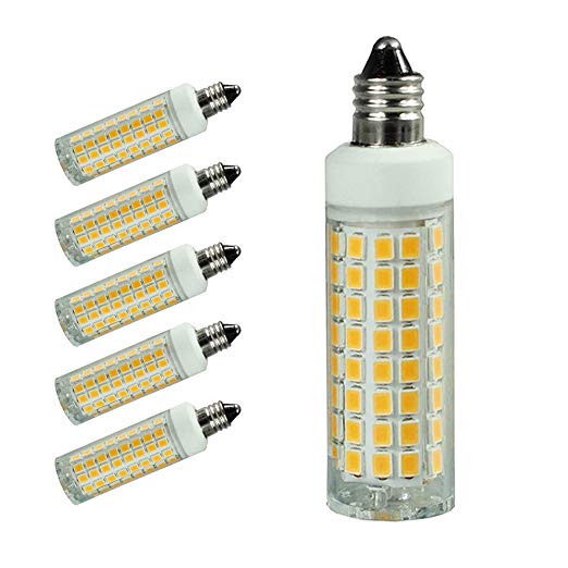 E11 led Bulb 75W 100W Halogen Bulbs Replacement, JD e11 Mini Candelabra Base, 1000 lumens Warm White 3000K, 110V 120V 130 Voltage Input (Pack of 5)