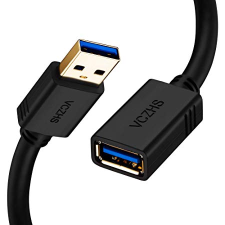 USB 3.0 Extension Cable, VCZHS 2-Pack Short USB Extension Cable 2 ft USB Male to Female Extension Cable for USB Flash Drive, Card Reader,Keyboard,Playstation,Xbox,Oculus VR,Printer, Webcam