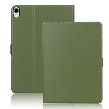 FYY New Apple iPad Pro 11" 2018 Case [Support Apple Pencile Charging] Luxury Cowhide Genuine Leather Handcrafted Case, Pure Handmade Case Protective Cover with [Auto Sleep-Wake Function] Green