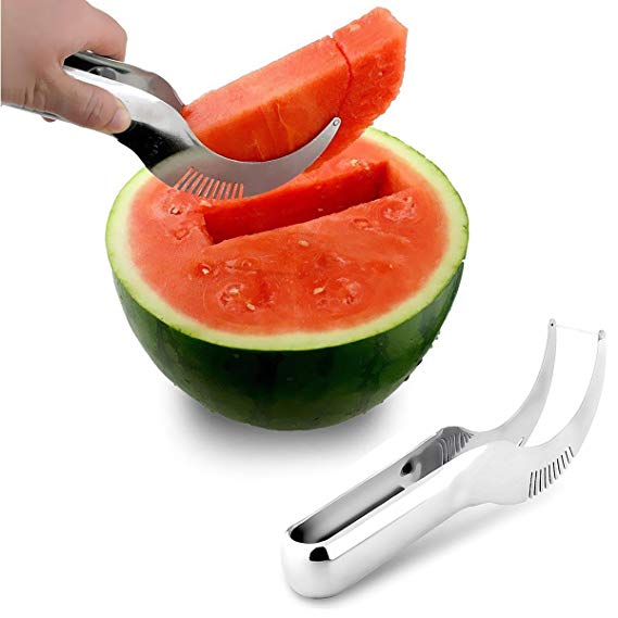 JIAEN Stainless Steel Watermelon Slicer Cutter Server Corer Scoop Tool Utensils (Watermelon)