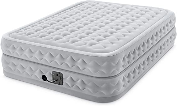 Intex 64463W Supreme Dura-Beam Inflatable Air Flow Raised Airbed Mattress with Built-in Pump, Queen