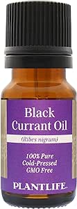 Plantlife Black Currant Carrier Oil - Cold Pressed, Non-GMO, and Gluten Free Carrier Oils - For Skin, Hair, and Personal Care - 10 ml