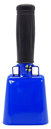 Various Sizes and Team Colors Cowbell with Stick Grip Handle Bell for Cheering at Sporting & Wedding Events - Cow Bell by Stewart Trading™