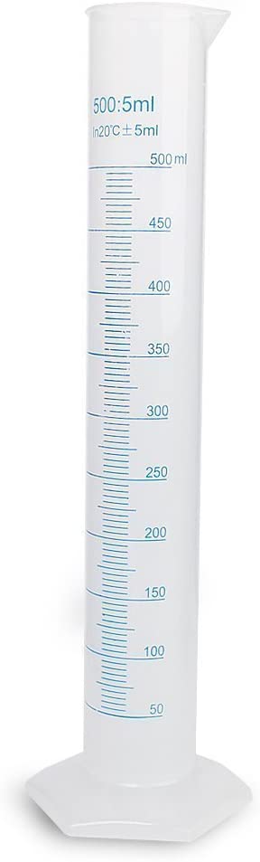 Winterworm® 500ml Transparent Plastic Graduated Cylinder for Laboratory Tests