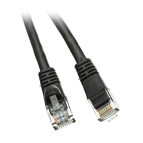 C&E 1 feet cat6 AWG24 Snagless Molded Boot Ethernet Patch Cable Black