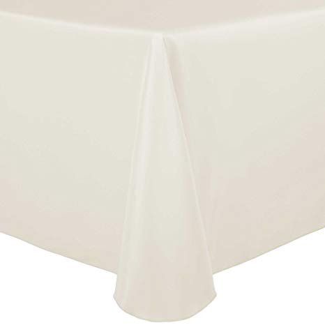 Ultimate Textile -2 Pack- 120 x 120-Inch Square Polyester Linen Tablecloth with Rounded Corners, Ivory Cream