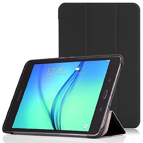 MoKo Samsung Galaxy Tab A 8.0 Case - Ultra Slim Lightweight Smart-shell Cover Case for Galaxy Tab A 8.0 inch Tablet SM-T350, BLACK (With Auto Wake / Sleep and Stylus Pen Loop)