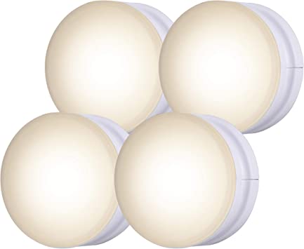Lights by Night GLO Dot LED Night Light 4 Pack, Plug-in, Dusk-to-Dawn Sensor, Home Décor, Compact, UL-Listed, Ideal for Kitchen, Bathroom, Bedroom, Nursery, White, 45086