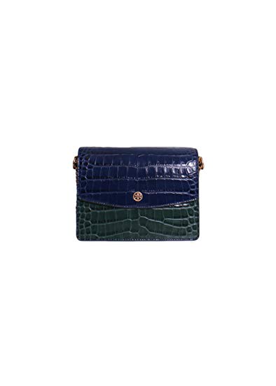 Tory Burch Parker Embossed Convertible Shoulder Bag in Tory Navy Multi