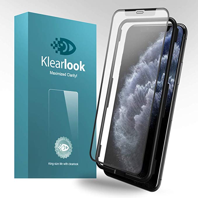 i'Phone 11 Pro Max Matte Screen Protector,Klearlook Tempered Glass Protector Anti-Fingerprint Anti-glare[1 Front Glass 1 Back Film] Full Coverage Case Friendly Compatible with iPhone 11 Pro Max 6.5 inch 2019