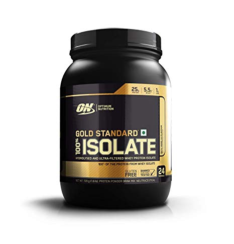 Optimum Nutrition (ON) Gold Standard 100% Isolate Whey Protein Powder - 1.6 lb, 24 servings (Rich Vanilla)