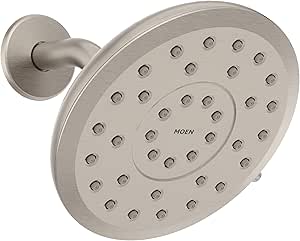 Moen Verso Eco-Performance Infiniti Dial Round Rain Shower Head, 6-Inch Diameter Spray Head, Spot Resist Nickel, 220R6EPSRN