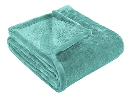 Superior Ultra-Plush Fleece Blankets, Thick, Cozy, and Warm Premium Quality Fleece, Velvety Soft Bed Blankets and Throws - 90" x 90" Full/Queen Blanket, Turquoise