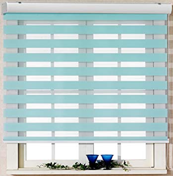 Foiresoft Custom Cut to Size, [Winsharp Basic, Mint, W 49 x H 64 inch] Zebra Roller Blinds, Dual Layer Shades, Sheer or Privacy Light Control, Day and Night Window Drapes, 20 to 103 inch Wide