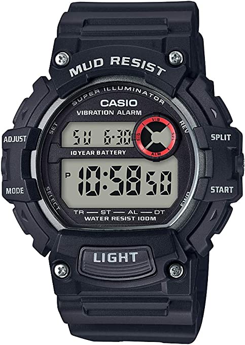 Casio Men's TRT-110H-1AVCF Mud Resistant Digital Display Quartz Black Watch