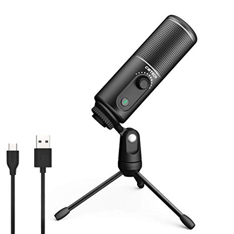 USB Microphone,XM520 computer microphone for PC Laptop,Plug&play Desktop Condenser Microphone with Mute Button & LED Indicator for Studio, YouTube, gaming, Skype,chatting