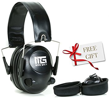 Best Sport Electronic Ear Muffs For Shooting & Hunting - Noise Cancelling Hearing & Ear Safety Protection Compact Folding Earmuffs Includes FREE Hard Shell Case, Not Plugs or Earplugs