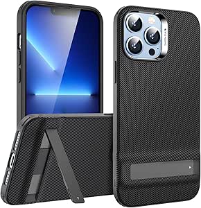 ESR for iPhone 13 Pro Max Case, Patented Two-Way Stand, Military-Grade Drop Protection, Supports Wireless Charging, Slim Back Cover with Patented Kickstand for iPhone 13 Pro Max Phone Case, Black