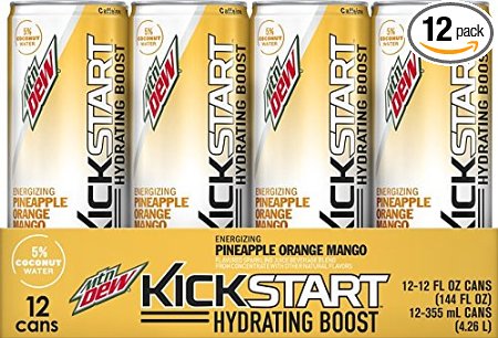 Mountain Dew Kickstart Hydrating Boost, Pineapple Orange Mango, 12 Ounce (Pack of 12)