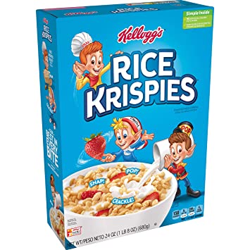 Kellogg's Rice Krispies, Breakfast Cereal, Good Source of 8 Vitamins and Minerals, 24oz Box