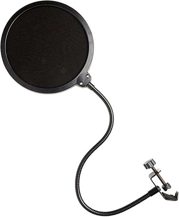 Movo PF-6 Dual Layer Nylon Mesh Microphone Pop filter, Gooseneck Arm and Clamp Mount. Pop Filter Delivers Professional Sound Quality Compatible with Blue Yeti, Blue Snowball Microphones and more