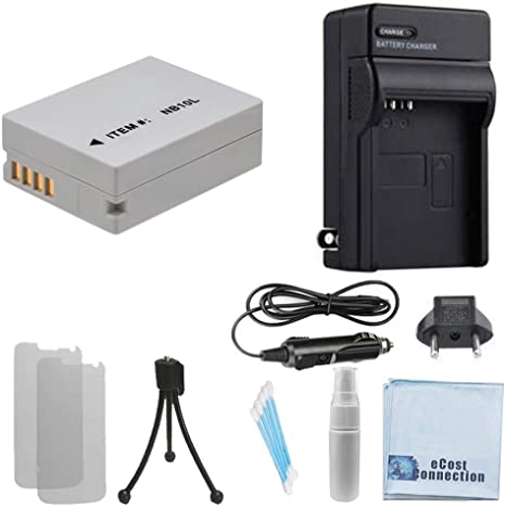 NB-10L High-Capacity Battery, Car/Home Charger for Canon PowerShot SX50 HS, SX40 HS, G15, G16, G1 X, SX60 & More. Cameras & an eCostConnection Complete Starter Kit