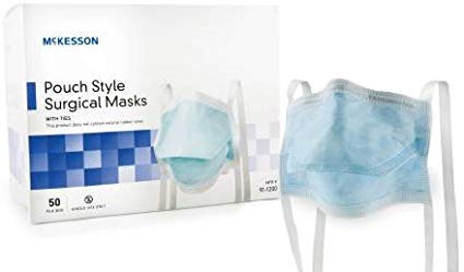 MCK12011100 - Mckesson Brand Surgical Mask McKesson Pleated Ties One Size Fits Most