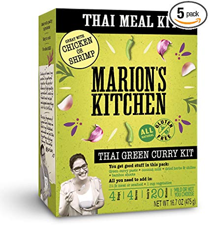 Thai Green Curry Meal Kit by Marion's Kitchen, 5 Pack, Quick, Easy & All Natural Thai Home Cooking
