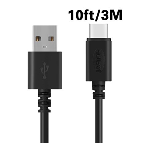 USB Type C Cable, iVoler USB A to C [10ft/3m] 56k ohm Resistor Hi-speed USB 2.0 Data Syncing & Charging Cable for LG G5, HTC 10, Nexus 6P/ 5X, Oneplus 2 / 3 and More