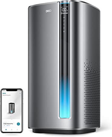 Dreo Air Purifiers for Home Large Room, H13 True HEPA Filter Removes Up to 99.985% of Particles Dust Smoke Pollen Pet Hair, PM2.5 Monitor, Auto Mode, Smart WiFi Voice Control, Works with Alexa/Google