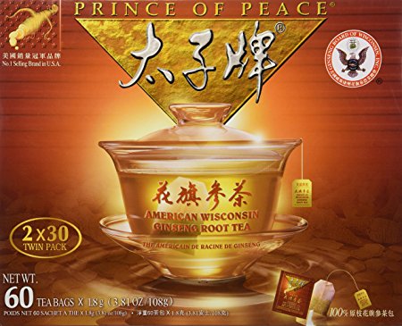 Prince of Peace - American Wisconsin Ginseng Root Tea (2 boxes x 30 teabags each) - 1 box