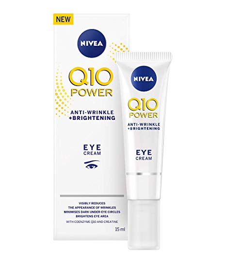 Nivea Q10 Power Bright Eye Cream, Anti-Wrinkle   Firming, Anti-Ageing Eye Cream with Creatine and Q10, Reduces Dark Circles and Puffiness, 15 ml