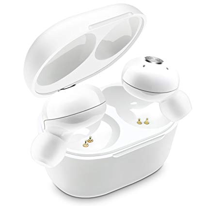 Wireless Earbuds，Vid Goo Stereo Bluetooth Headphone Mini Sport In-Ear Earphone With MIC 6 Hour Playing Time With Charging Case (White)