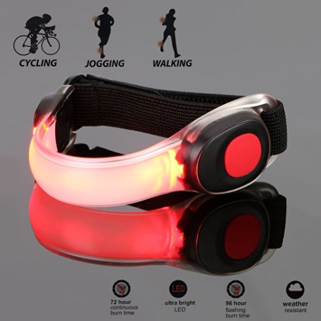 ARINO LED Running Gear Armband Wristbands Armband Belt Glow in dark Safety Slap Band for Cycling, Running, Jogging High Visibility