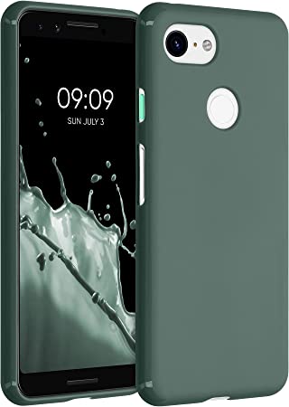 kwmobile Carcasa para Google Pixel 3 - Funda para móvil en TPU Silicona - Protector Trasero en Verde Bosque