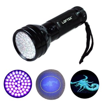 LOFTEK 51 UV 395 nM Ultraviolet LED flashlight Blacklight Stain and Urine Detector Torch Spot Scorpions Pet Urine Bed Bugs Minerals Leaks- 30 Day Money Back Guarantee