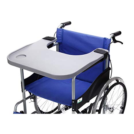Wheelchair Lap Tray Table Accessories with Cup Holder Medical Portable Child Chair Universal Trays Desk Fit for Manual Powered or Electric Wheelchairs (Size:52 * 58CM for 16-20 Inch Wheelchairs)