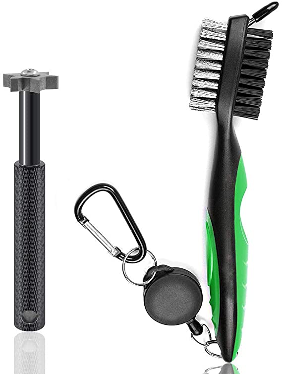 Golf Groove Sharpener Tool, Gzingen Golf Club Groove Sharpener and Retractable Golf Club Brush, for Golfers, Practical Sharp and Clean Kits for All Golf Irons