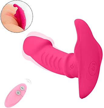 Wearable Remote Control G-spot Vibrator,Rechargeable Heating Clitoral Stimulator Vibrator,10 Frequency Vibration Masturbation Dildo Massager Female Sex Toy(Rose Red)