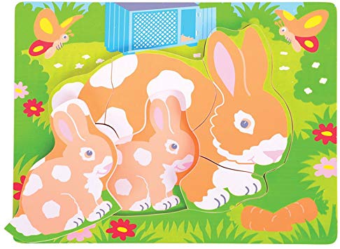 Bigjigs Toys BB012 Chunky Puzzle Mom and baby Rabbit