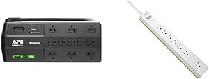 APC Surge Protector Bundle with USB Ports, P11U2MP10, 2880 Joule, 11 Outlet and APC PE76W, 1440 Joule, 7 Outlet Power Strips