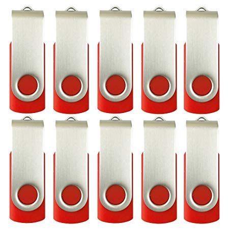 Enfain 2GB USB Flash Drive - Pack of 10 - Red