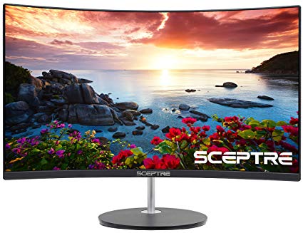 Sceptre 27" Curved 75Hz LED Monitor HDMI VGA Build-in Speakers, Edge-Less Metal Black 2019 (C275W-1920RN)