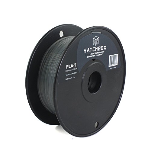 HATCHBOX 3D PLA-1KG175-TBLK PLA 3D Printer Filament Dimensional Accuracy - 005 mm 1 kg Spool 175 mm Transparent Black