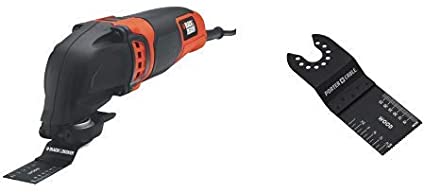 BLACK DECKER BD200MTB 2.0 AMP Variable Speed Oscillating Multi-Tool with PORTER-CABLE PC3019 Oscillating Plunge Cut Blade Assortment