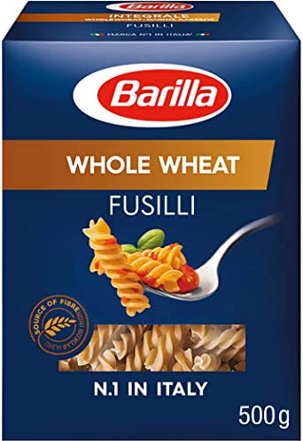 Barilla Pasta, Premium Fusilli Wholemeal Pasta, Authentic Italian Quality, Pasta Bulk, 500g