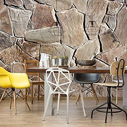Stone Wall Mural - Self-adhesive Large, Removable Wallpaper, Peel & Stick - Large - on roll - 137x102 Inches - Wall-Art US (Stonewall#4)