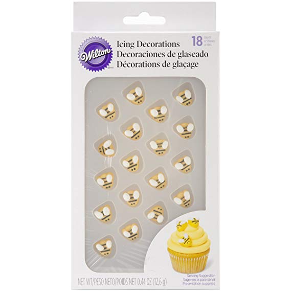 Wilton W7102916 Icing Decorations, Bumblebee, 18-Pack